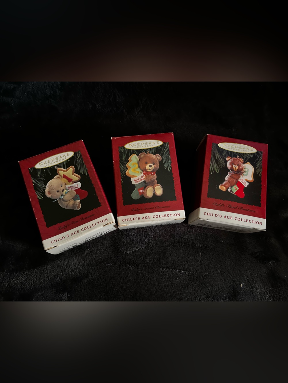 VTG Hallmark Keepsake Ornament Lot of 3 Like New Child’s Christmas